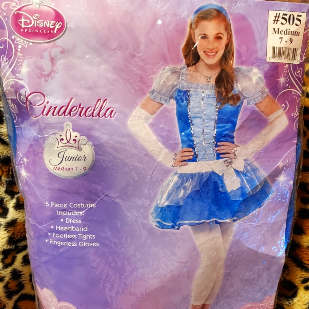 Disney Cinderella Costume Juniors Medium 7-9 NWT